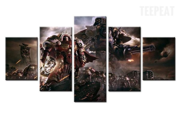 Warhammer 40K: Dawn Of War Philippe Boulle Gaming - 5 Panel Canvas Art Wall Decor