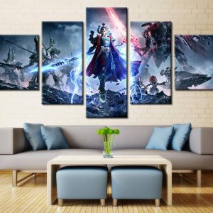 Warhammer Characters Gaming - 5 Panel Canvas Art Wall Decor