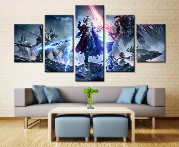 Warhammer Characters Gaming - 5 Panel Canvas Art Wall Decor