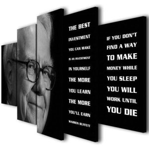 Warren Buffett Quotes - Famous Person 5 Panel Canvas Art Wall Decor