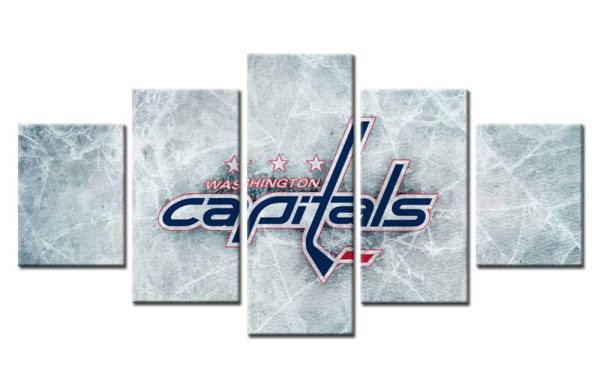 Washington Capitals Nhl Team Ice Rink - Sport 5 Panel Canvas Art Wall Decor