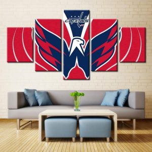 Washington Capitals Symbol Ice Hockey - 5 Panel Canvas Art Wall Decor