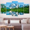 Washington Landscape Baker Lake - Nature 5 Panel Canvas Art Wall Decor