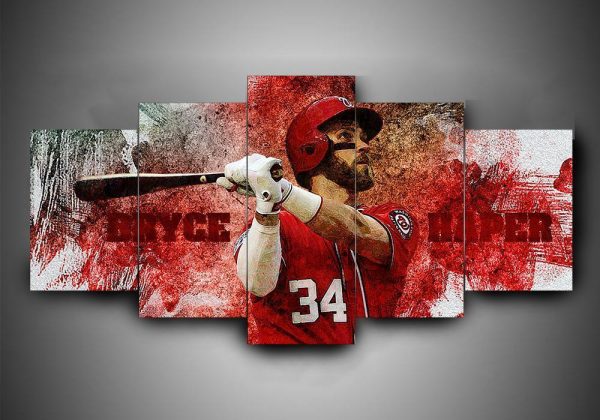 Washington Nationals 1 - Sport 5 Panel Canvas Art Wall Decor