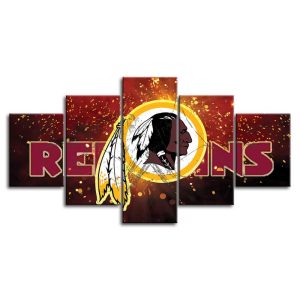 Washington Redskins Team Sport - 5 Panel Canvas Art Wall Decor