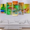 Watercolor Ware Bottle - Abstract 5 Panel Canvas Art Wall Decor