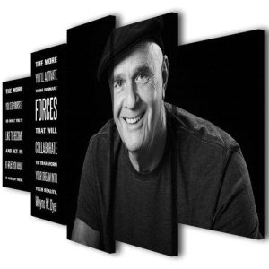 Wayne W Dyer Motivation - Famous Person 5 Panel Canvas Art Wall Decor