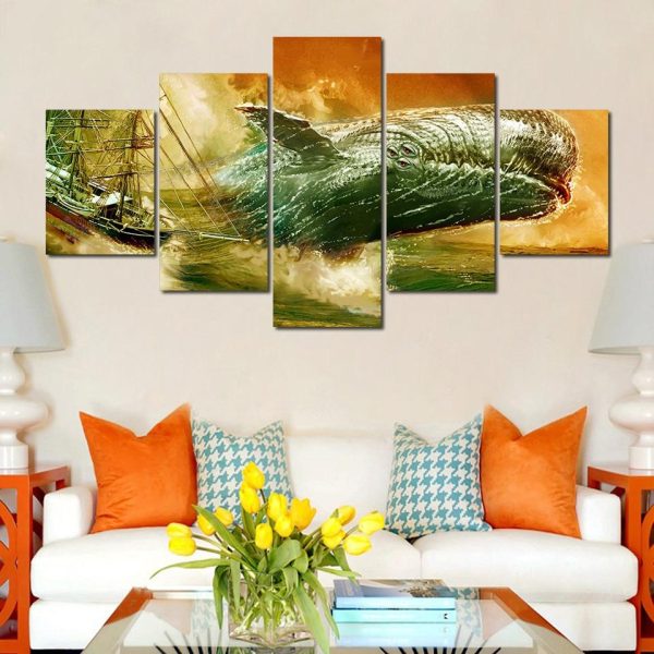 Whale 24 - Animal 5 Panel Canvas Art Wall Decor