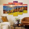 Wheat Field Landscape - Nature 5 Panel Canvas Art Wall Decor