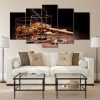 Whiskey And Cigars - Abstract 5 Panel Canvas Art Wall Decor