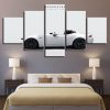 White Car And Letters - Automative 5 Panel Canvas Art Wall Decor