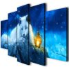 White Fox Fantasy - Animal 5 Panel Canvas Art Wall Decor