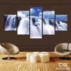 White Niagara Falls - Nature 5 Panel Canvas Art Wall Decor