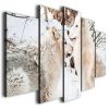 White Snow Wolf Couples - Animal 5 Panel Canvas Art Wall Decor