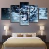 White Tiger 2 - Animal 5 Panel Canvas Art Wall Decor