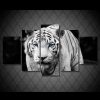 White Tiger 20- Animal 5 Panel Canvas Art Wall Decor