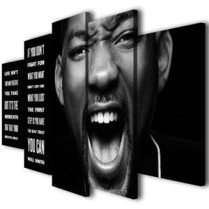 Will Smith 1 - Famous Person 5 Panel Canvas Art Wall Decor