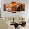 Wine And Cigar 1 - Wine 5 Panel Canvas Art Wall Decor