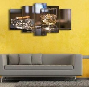 Wine And Cigar - Wine 5 Panel Canvas Art Wall Decor