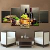 Wine Harvest - Wine 5 Panel Canvas Art Wall Decor