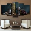 Wine Wineware Vintage - Wine 5 Panel Canvas Art Wall Decor