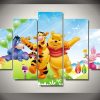 Winnie The Pooh Friends Cartoon - 5 Panel Canvas Art Wall Decor