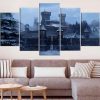 Winterfell Castle In Game Of Thrones - Movie 5 Panel Canvas Art Wall Decor