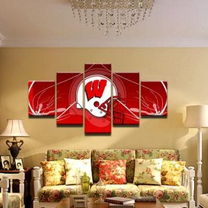 Wisconsin Badgers 9- Sport 5 Panel Canvas Art Wall Decor-CV