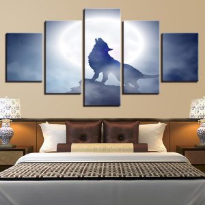 Wolf 22 - Animal 5 Panel Canvas Art Wall Decor