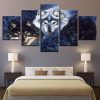 Wolf 23 - Animal 5 Panel Canvas Art Wall Decor