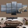 Wolf And Tree - Animal 5 Panel Canvas Art Wall Decor