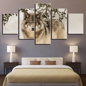 Wolf - Animal 5 Panel Canvas Art Wall Decor