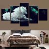 Wolfs 21 - Animal 5 Panel Canvas Art Wall Decor