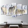 Wolves In The Arctic - Animal 5 Panel Canvas Art Wall Decor