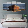 Wooden Boat - Nature 5 Panel Canvas Art Wall Decor