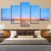 Woods Bridge And House - Nature 5 Panel Canvas Art Wall Decor