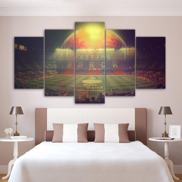 World Cup Soccer Field - Sport 5 Panel Canvas Art Wall Decor