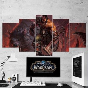 World Of Warcraft Garrosh Hellscream 09 - Gaming 5 Panel Canvas Art Wall Decor