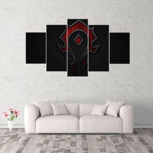 World Of Warcraft Horde 3 - Gaming 5 Panel Canvas Art Wall Decor