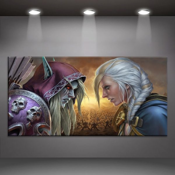 World Of Warcraft Sylvanas Windrunner Jaina Proudmoore Gaming 1 Piece - 5 Panel Canvas Art Wall Decor