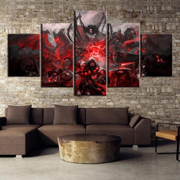 World of Warcraft Gaming - 5 Panel Canvas Art Wall Decor