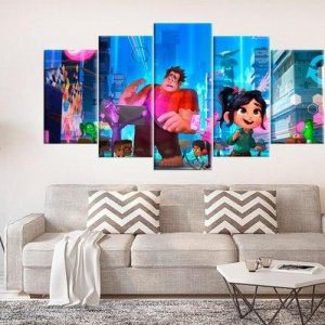 Wreck It Ralph Large - Cartoon 5 Panel Canvas Art Wall Decor