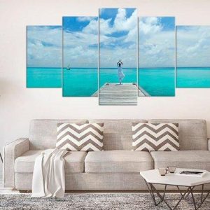 Yoga Modern Small - Nature 5 Panel Canvas Art Wall Decor