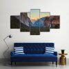 Yosemite Valley From Tunnel View At Sunset Nature - 5 Panel Canvas Art Wall Decor