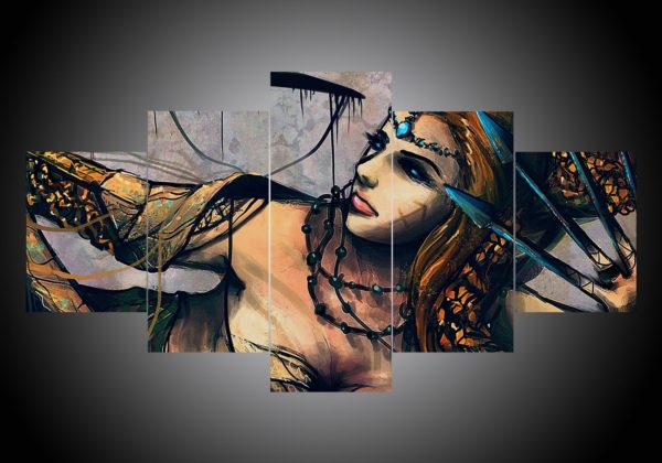 Zodiac - Sagittarius #2 - Abstract 5 Panel Canvas Art Wall Decor