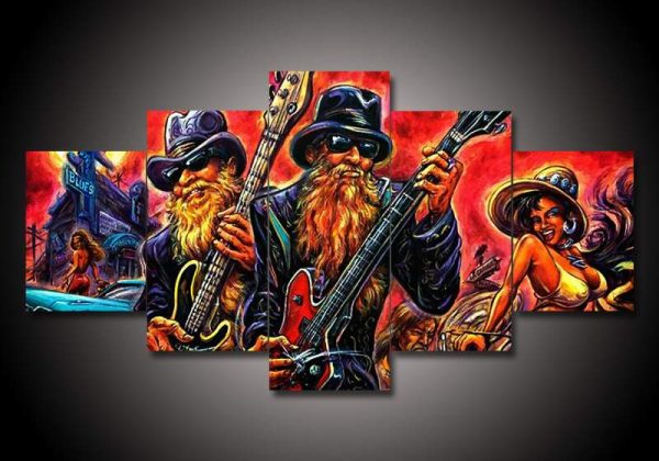 Zz Top - Music 5 Panel Canvas Art Wall Decor