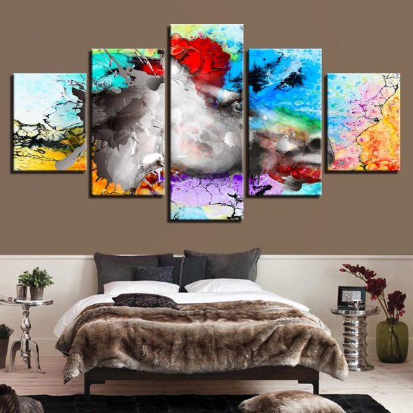 color graffiti 2 - Abstract 5 Panel Canvas Art Wall Decor