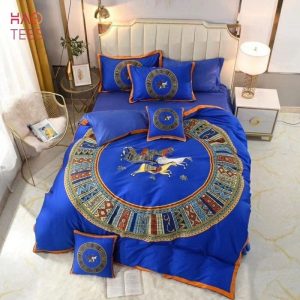 [AVAILABLE] Blue Luxury Brand Inspired 3D Personalized Customized Bedding Sets