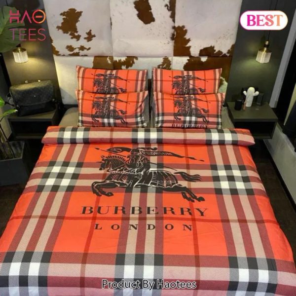 Burberry Bedding Orange Luxury Bedding Sets Quilt Sets Duvet Cover Luxury Brand Bedroom Sets Bedding