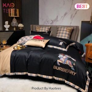 Burberry Black Luxury Fashion Brand Bedding Set